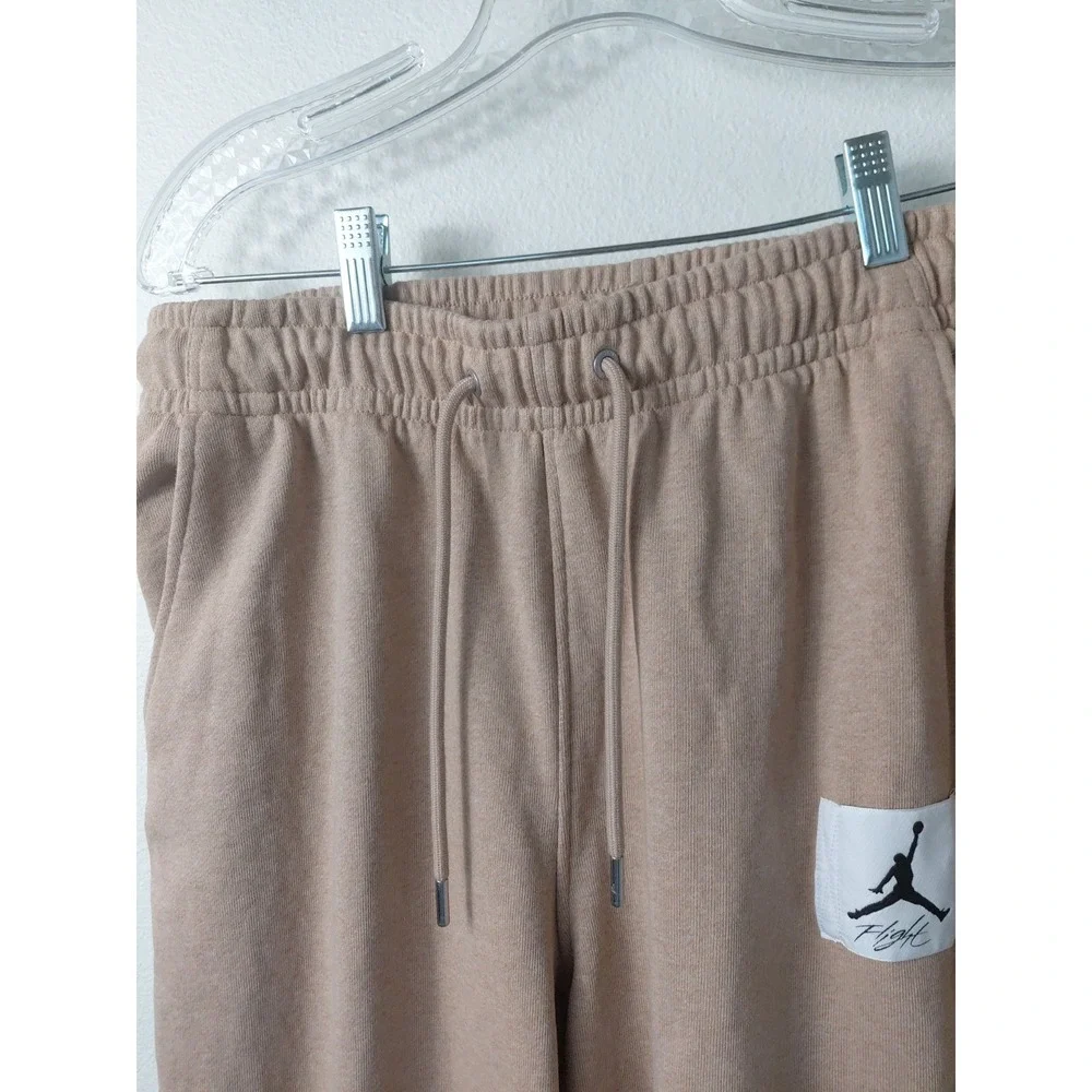 Nike Air Jordan Flight Cuffed Joggers Pants Mens Sz M Hemp Beige DQ7468-201